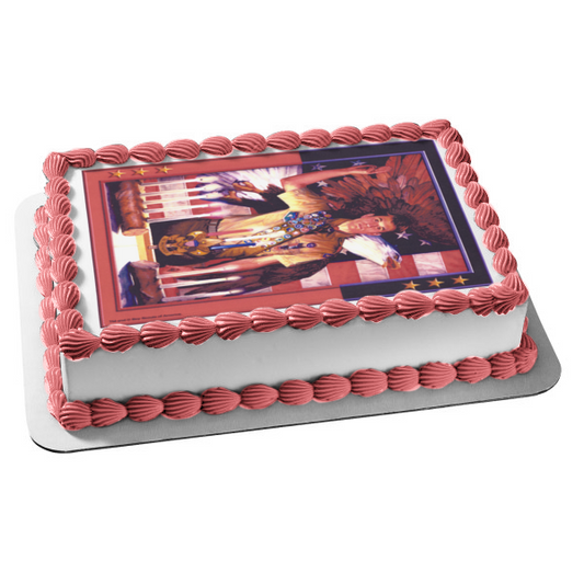 Imagen de decoración comestible para tarta con insignias de honor del sello Eagle Scout ABPID06755 