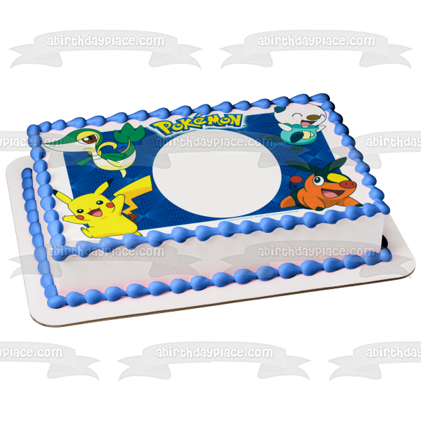 Pokemon Pikachu Tepig Snivy and Oshawott Edible Cake Topper Image Frame ABPID06769
