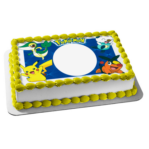 Pokemon Pikachu Tepig Snivy and Oshawott Edible Cake Topper Image Frame ABPID06769