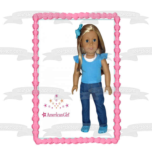 American Girl Truly Me and Stars Edible Cake Topper Image ABPID07176