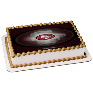 San Francisco 49ers 2009-present Logo NFL Edible Cake Topper Image ABPID07198