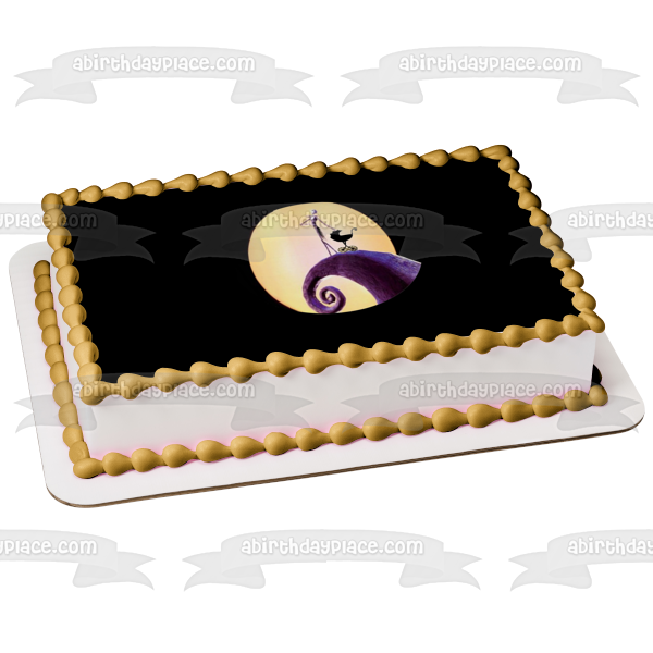Nightmare Before Christmas Jack Skellington and a Baby Carriage Edible Cake Topper Image ABPID07202