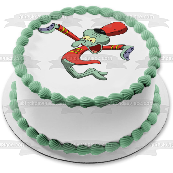 SpongeBob SquarePants Squidword Jumping for Joy Edible Cake Topper Image ABPID07205