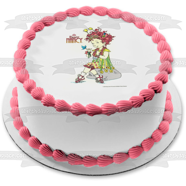 Fancy Nancy Rock Pose Crown and a  Butterfly Edible Cake Topper Image ABPID06813