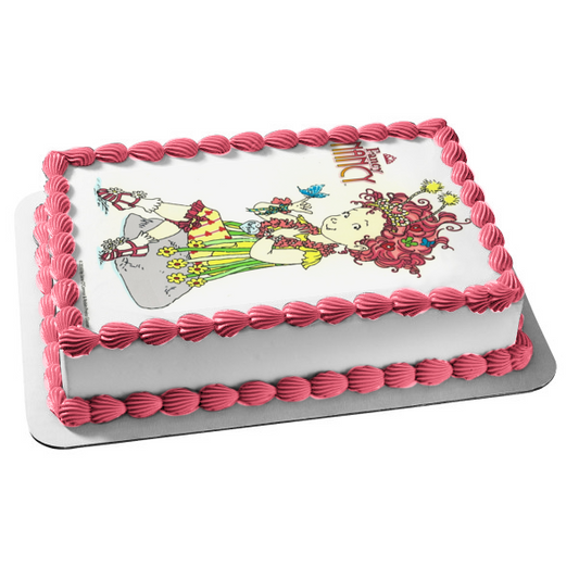 Fancy Nancy Rock Pose Crown and a  Butterfly Edible Cake Topper Image ABPID06813