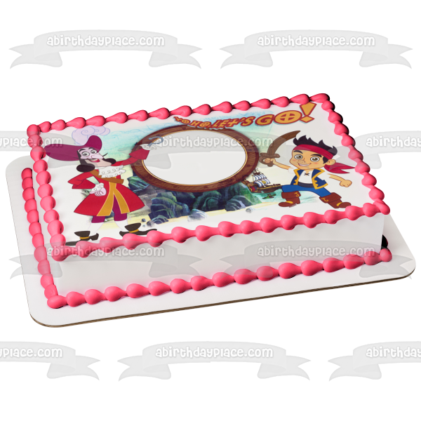 Jake and the Never Land Pirates Jake and Captain Hook Edible Cake Topper Image Frame ABPID07234