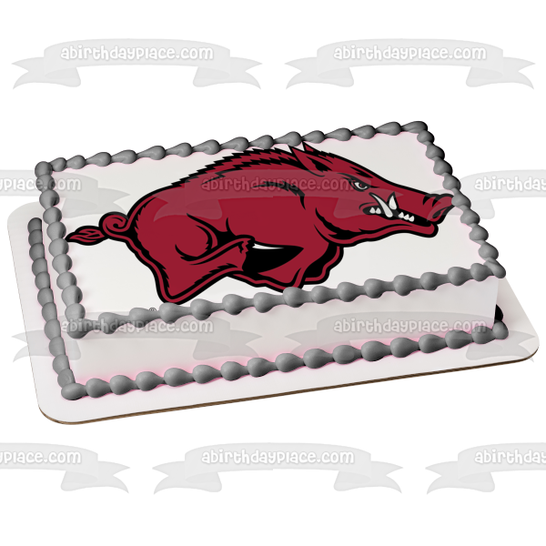 The University of Arkansas Razorbacks Logo NCAA Edible Cake Topper Image ABPID07237