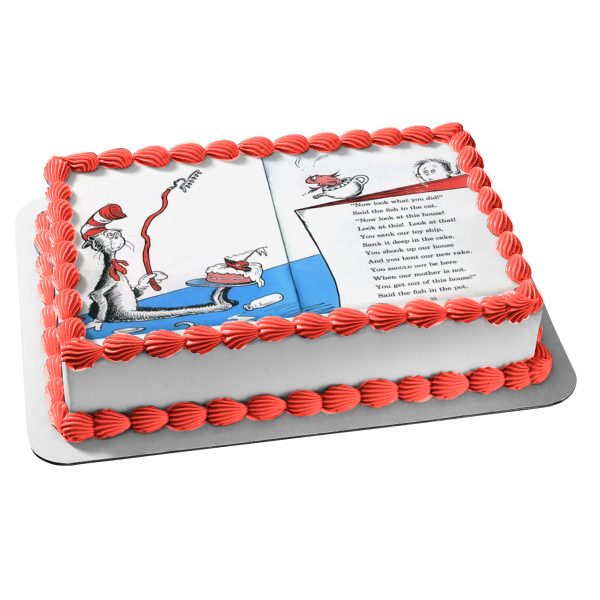 Dr. Seuss The Cat in the Hat Edible Cake Topper Image ABPID06828