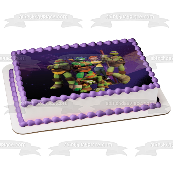 Teenage Mutant Ninja Turtles Donatello Michaelangelo Leonardo Raphael Tmnt and April O'Neill Tmnt Edible Cake Topper Image ABPID06833