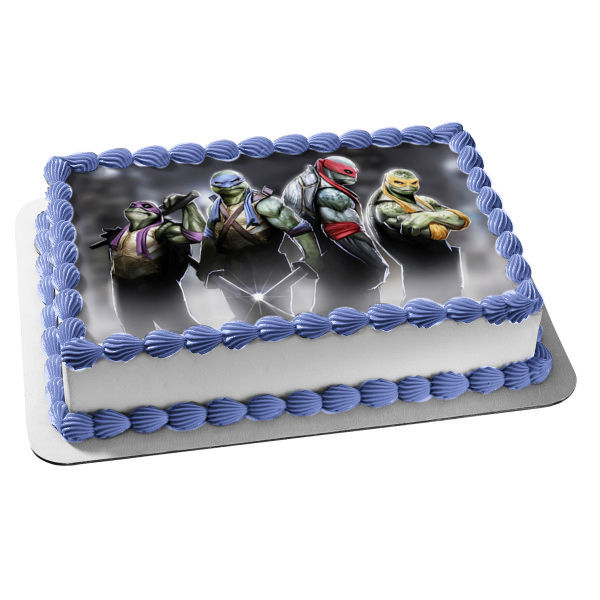 Tortugas Ninja Mutantes Adolescentes Donatello Michaelangelo Leonardo y Raphael Tmnt Imagen comestible para decoración de tarta ABPID07255 
