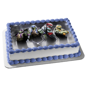 Teenage Mutant Ninja Turtles Donatello Michaelangelo Leonardo and Raphael Tmnt Edible Cake Topper Image ABPID07255