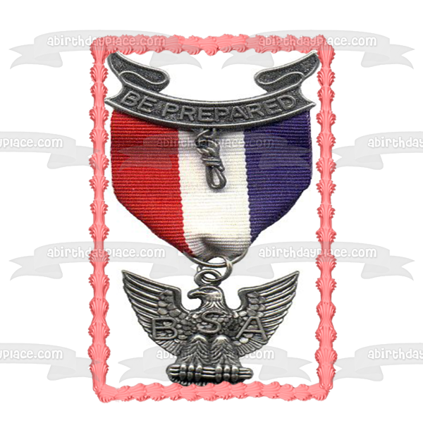 Be Prepared Eagle Scout Badge Edible Cake Topper Image ABPID06841