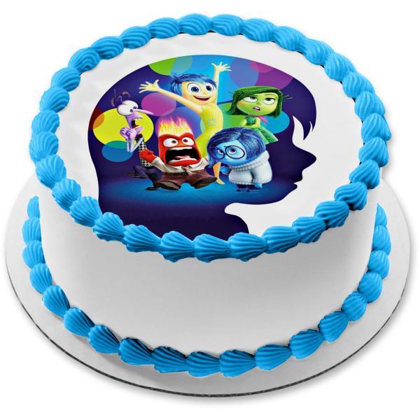 Inside Out Joy Sadness Disgust Fear and Anger Edible Cake Topper Image ABPID06851