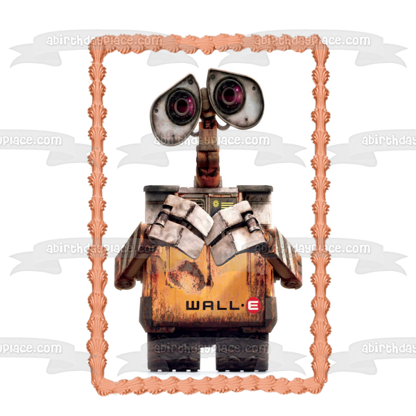 Wall-E and a White Background Edible Cake Topper Image ABPID07299