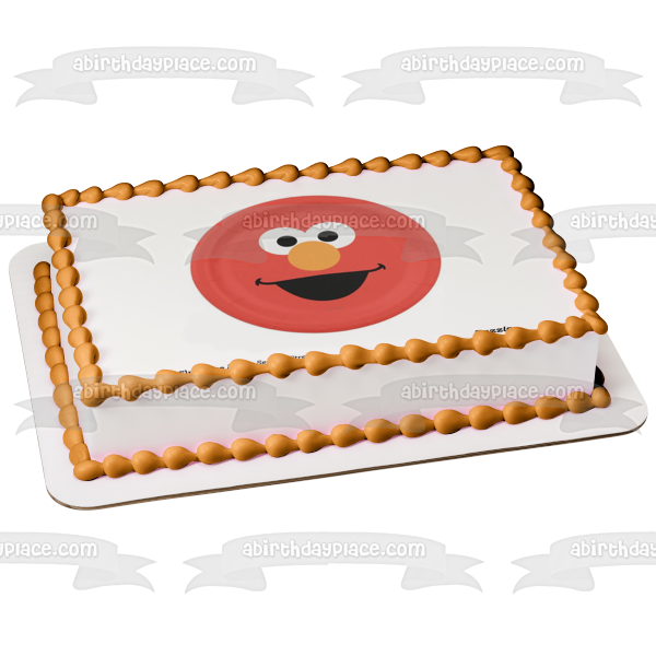 Sesame Street Elmo Face Edible Cake Topper Image ABPID06895