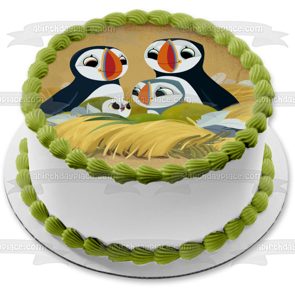 Puffin Rock Oona Baba and Rainbow Edible Cake Topper Image ABPID07327