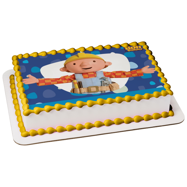Bob the Builder Tool Belt and a Construction Hat Edible Cake Topper Image ABPID07357