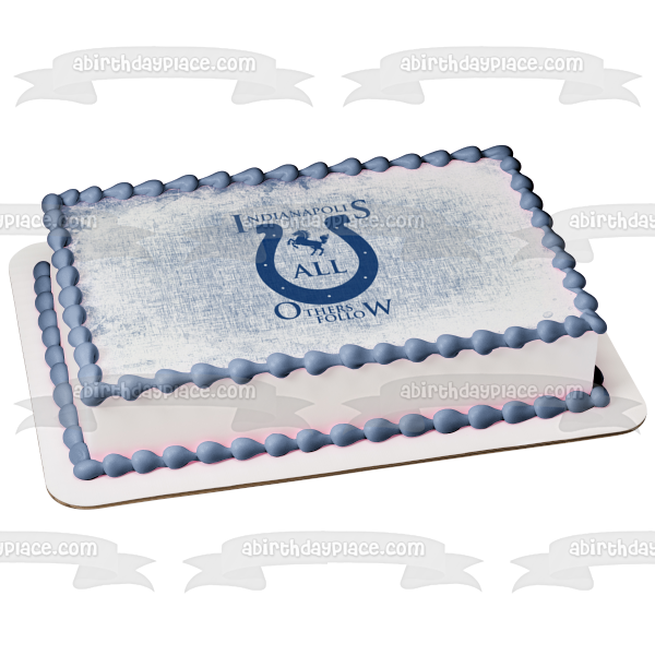 Indianapolis Colts Horseshoe Logo NFL All Others Follow Edible Cake Topper Image ABPID07405