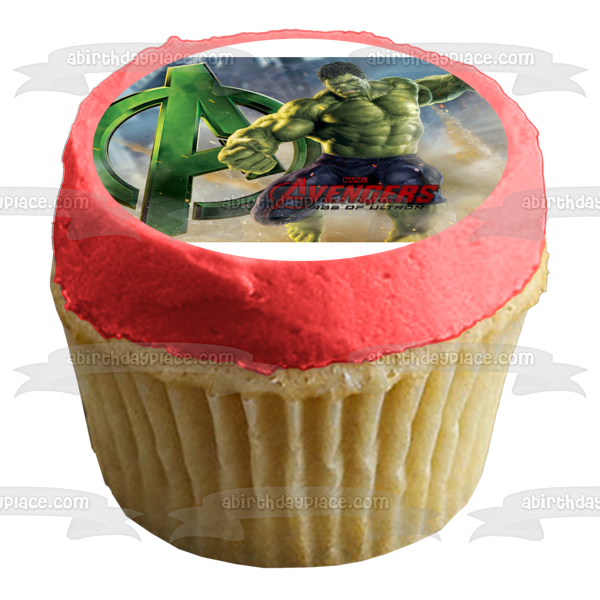 Avengers Logo Age of Ultron and the Incredible Hulk Edible Cake Topper Image ABPID06983