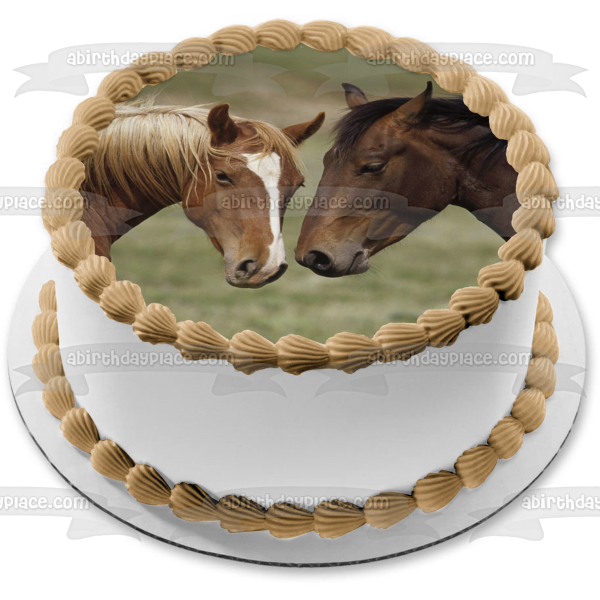 Horses Brown Animals Edible Cake Topper Image ABPID07492