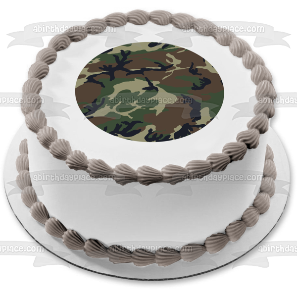Army Camouflage Camo Edible Cake Topper Image ABPID07543