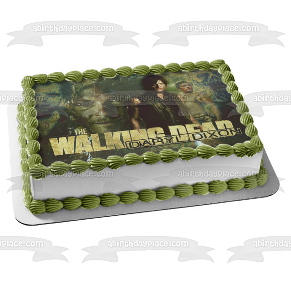 The Walking Dead Daryl Dixon and Zombies Edible Cake Topper Image ABPID07568