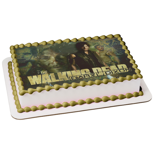 The Walking Dead Daryl Dixon and Zombies Edible Cake Topper Image ABPID07568