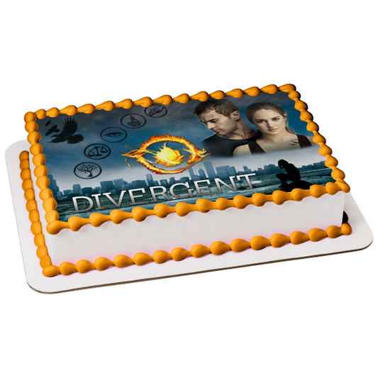 Facciones divergentes Tris Pryor Dauntless Amity Erudita Abnegación Sinceridad y Tobias Eaton Imagen comestible para decoración de tarta ABPID07741 