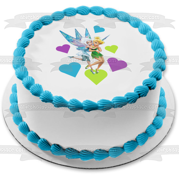 Fairies Tinkerbell Periwinkle and Hearts Edible Cake Topper Image ABPID07758