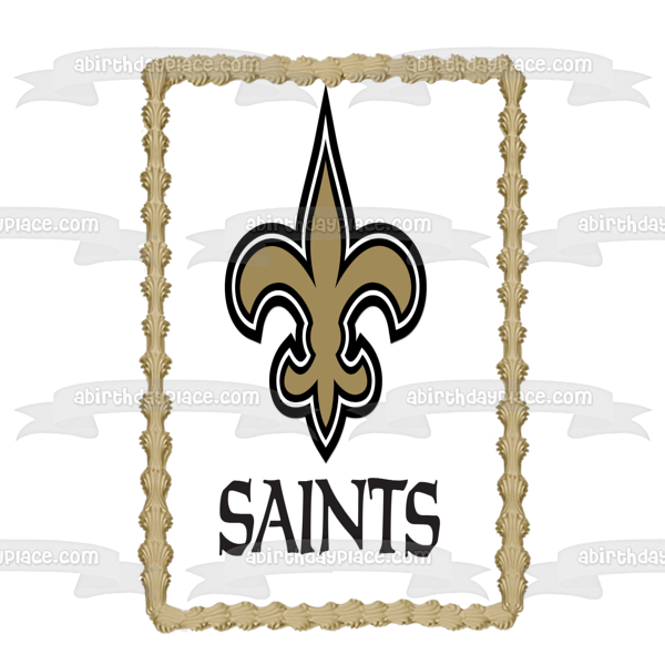 New Orleans Saints Logo NFL Edible Cake Topper Image ABPID07760 – A  Birthday Place