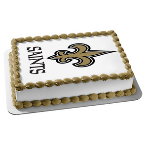 New Orleans Saints Logo NFL Edible Cake Topper Image ABPID07760