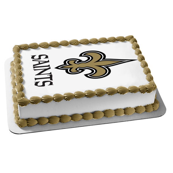 New Orleans Saints Logo NFL Edible Cake Topper Image ABPID07760 A