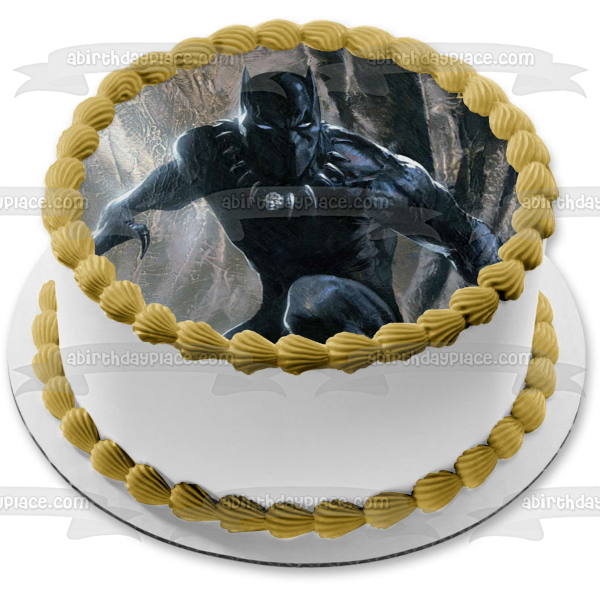 Black Panther T'Challa Edible Cake Topper Image ABPID07772