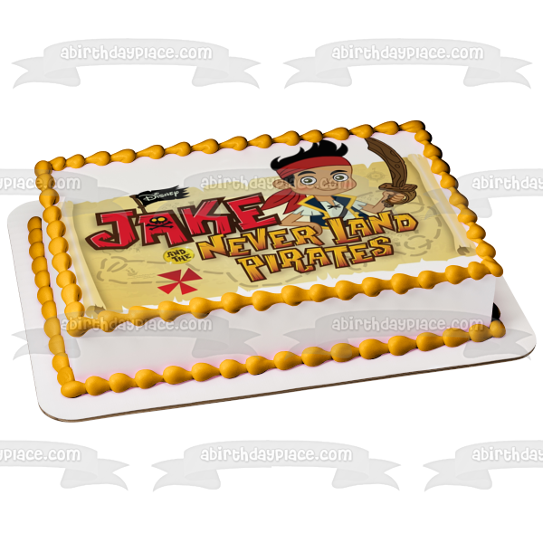 Jake and the Never Land Pirates Sword and a Map Edible Cake Topper Image ABPID07956