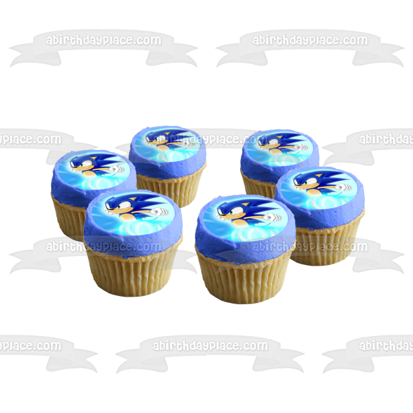 Sonic the Hedgehog Running and a Blue Background Edible Cake Topper Im – A  Birthday Place