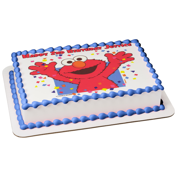 Sesame Street Elmo Celebration Confetti Edible Cake Topper Image ABPID07794