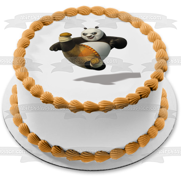 Kung Fu Panda Po Jumping Edible Cake Topper Image ABPID07973
