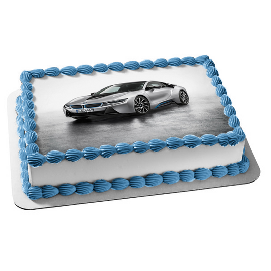 Plata 2015 BMW I8 coche deportivo decoración comestible para tarta imagen ABPID07803 