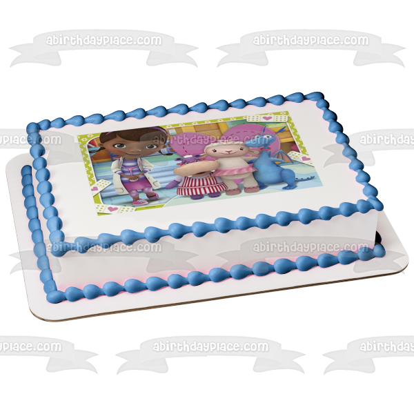 Doc McStuffins Hugging Lambie Stuffy Bandaids Hallie Edible Cake Topper Image ABPID07815