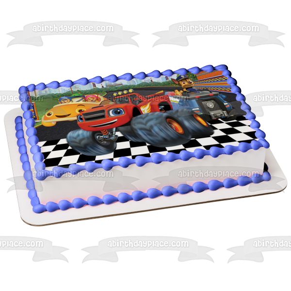 Blaze and the Monster Machines Paw Patrol Team Umizoomi Racing Edible Cake Topper Image ABPID07828