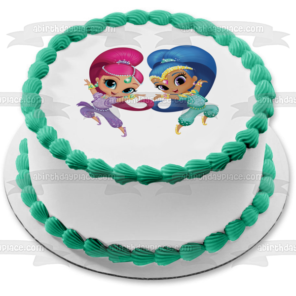 Shimmer and Shine Nahal and Tala In Genie Outfits Edible Cake Topper Image ABPID08033