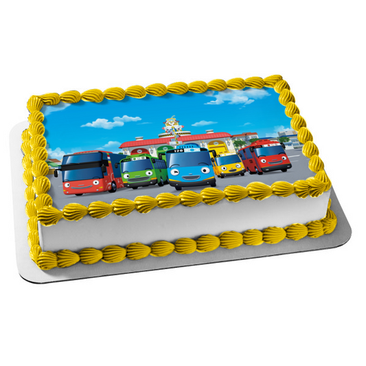 Tayo the Little Bus Rogi Lani Gani and Citu Edible Cake Topper Image ABPID07868