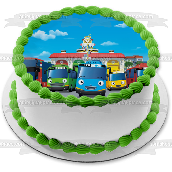 Tayo the Little Bus Rogi Lani Gani and Citu Edible Cake Topper Image ABPID07868