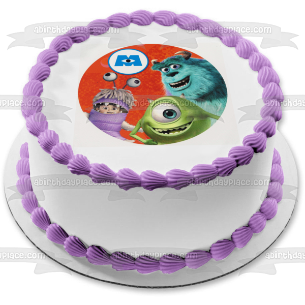 Monsters Inc Sully Boo and Mike Kwazowski Edible Cake Topper Image ABPID08077