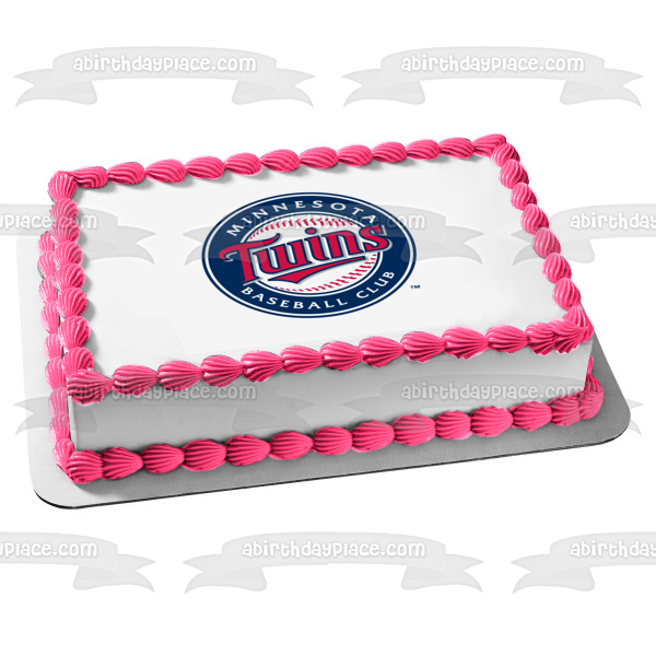 Minnesota Twins Logo MLB Major League Baseball Edible Cake Topper Image ABPID08079