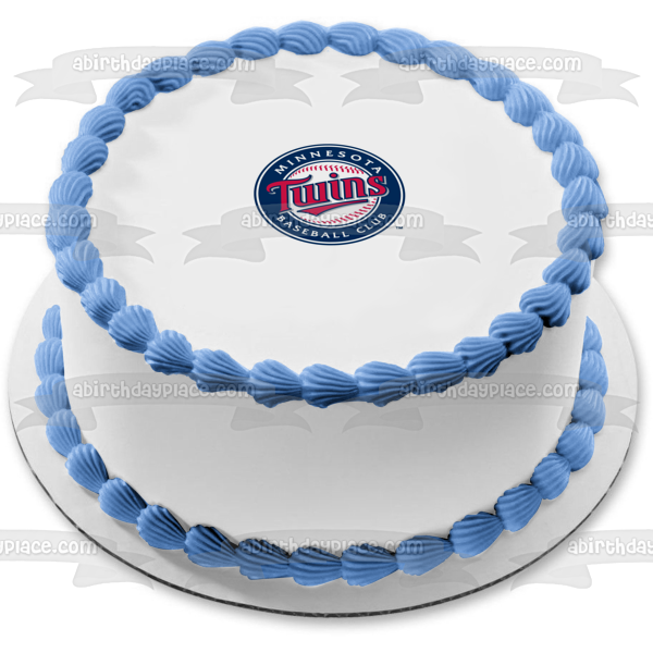 Minnesota Twins Logo MLB Major League Baseball Edible Cake Topper Image ABPID08079