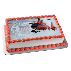 United States Coast Guard Emblem Helicopter Edible Cake Topper Image ABPID08083