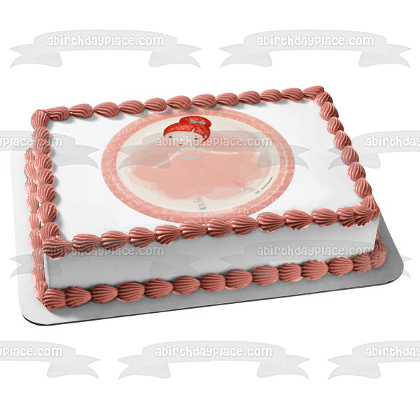 Ballerina In a Pink Tutu Doing a Pirouette Edible Cake Topper Image ABPID08107