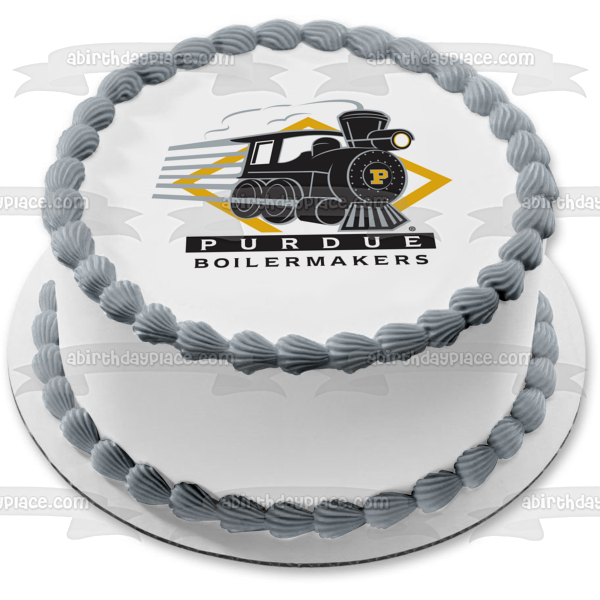 Purdue Boiler Makers Logo Edible Cake Topper Image ABPID08112