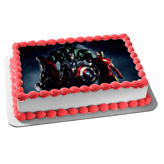 Figura decorativa para tarta comestible de los Vengadores, Capitán América, Hulk, Thor y Iron Man, imagen ABPID07899 